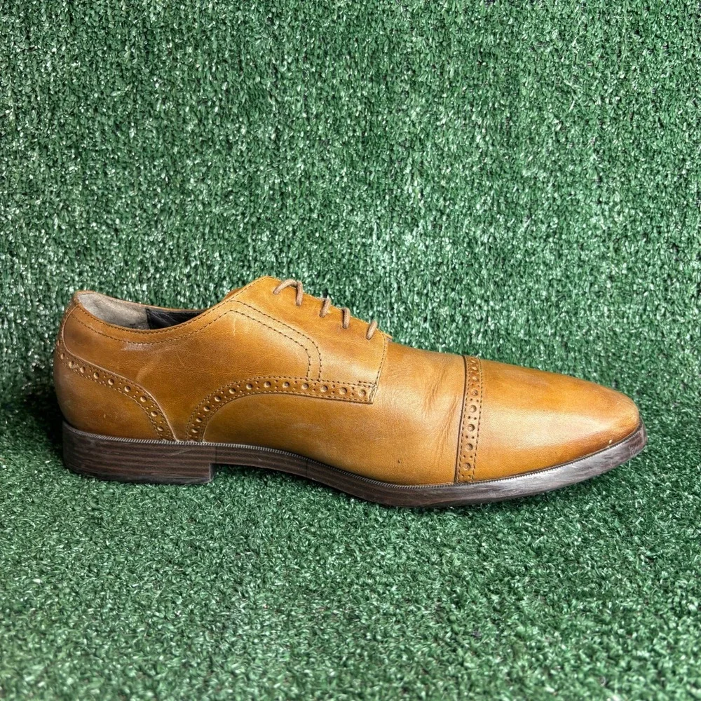 Cole Haan Williams Cap Toe Oxford Leather Brogue Dress Shoes British Tan Men 13M